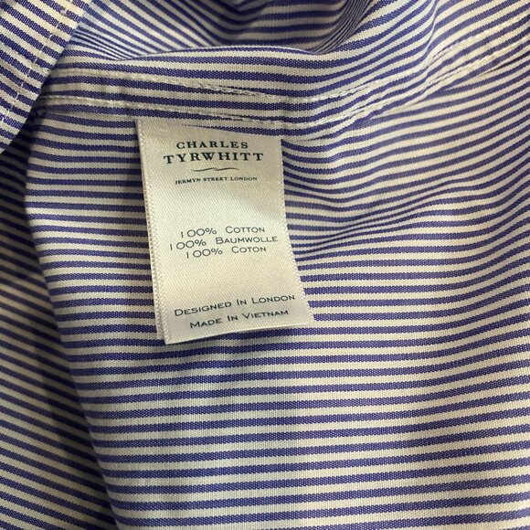Charles Tyrwhitt Non-Iron Cotton Dress Shirt, Extra Slim Fit (16/33 inches) - Picture 4 of 8